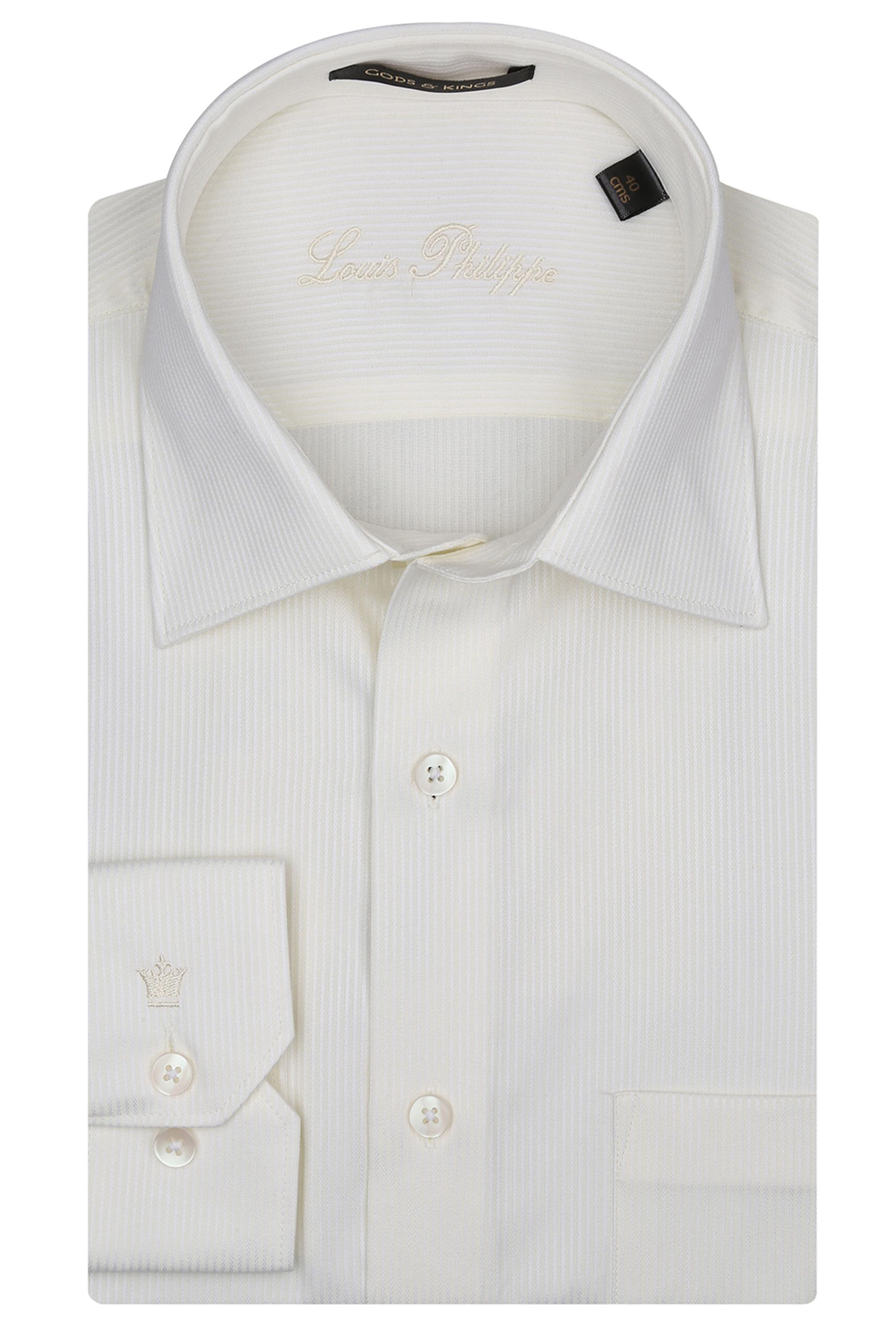 Buy Louis Philippe Permapress Men White Regular Fit Solid Formal