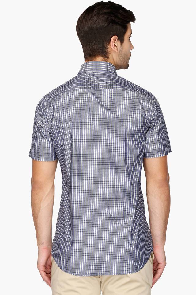 LOUIS PHILIPPE Men Checkered Casual Dark Blue Shirt - Buy LOUIS PHILIPPE  Men Checkered Casual Dark Blue Shirt Online at Best Prices in India