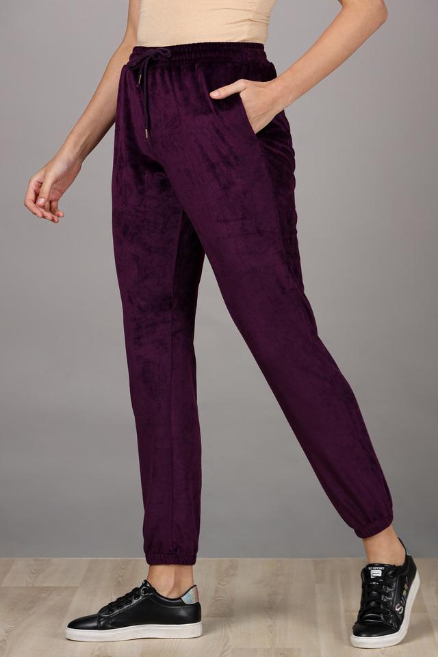 Solid Velvet Regular Fit Womens Joggers