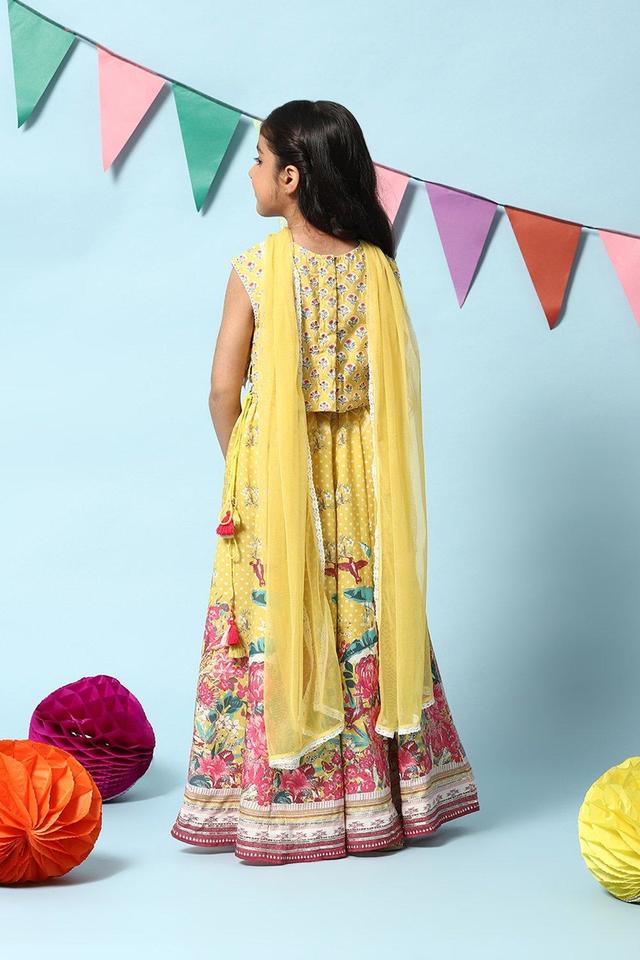 Art Silk Lehenga Choli in Yellow