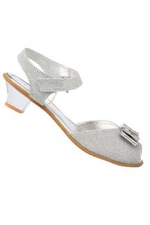 Silver kitten heel sandals hot sale