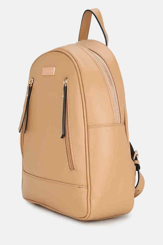 Buy online Tan Leatherette(pu) Backpack from bags for Women by Floki for  ₹599 at 61% off | 2024 Limeroad.com