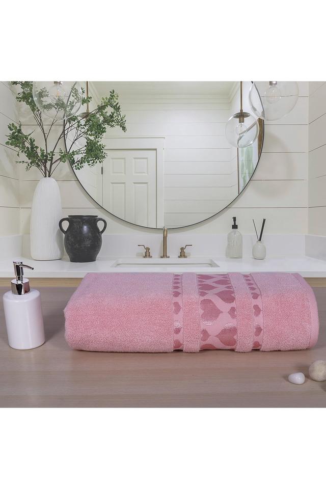 Peach towels online bathroom