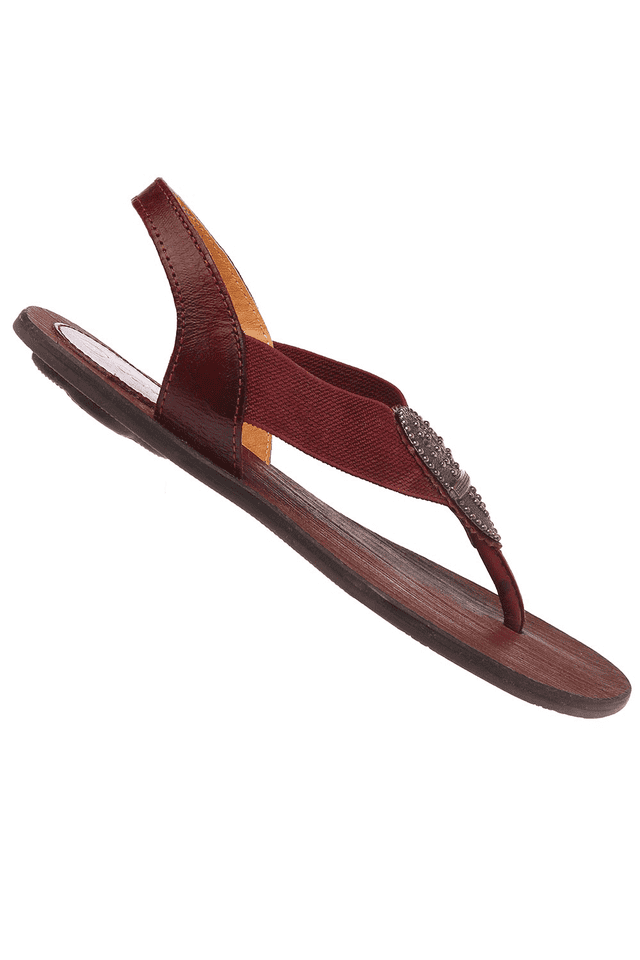 Buy Catwalk Brown Leather Beaded Sandals Online at Best Prices in India -  JioMart.