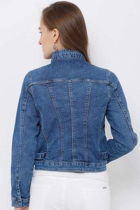 Mid blue denim deals jacket womens