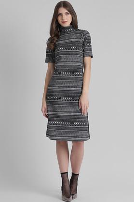 High neck on sale mid length dress