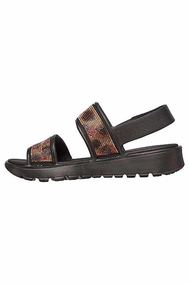 SKETCHERS CALI WOMENS Sandals Size 9 Rumblers Hope Floats Black Wedge 38466  $24.83 - PicClick