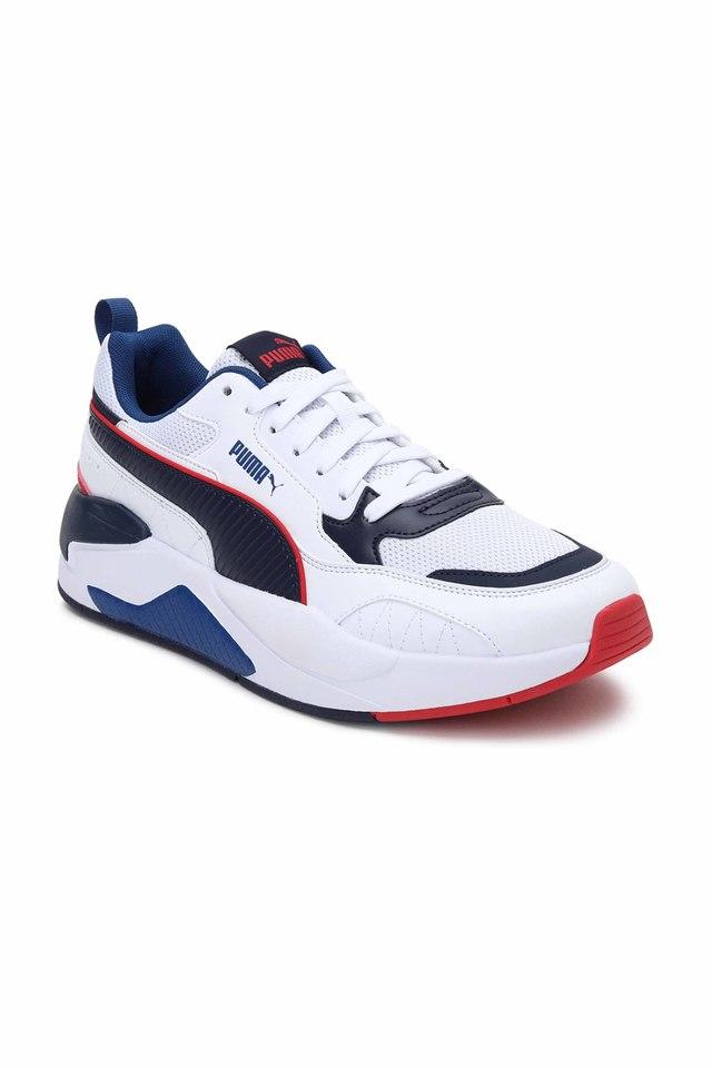 Puma red and store blue shoes