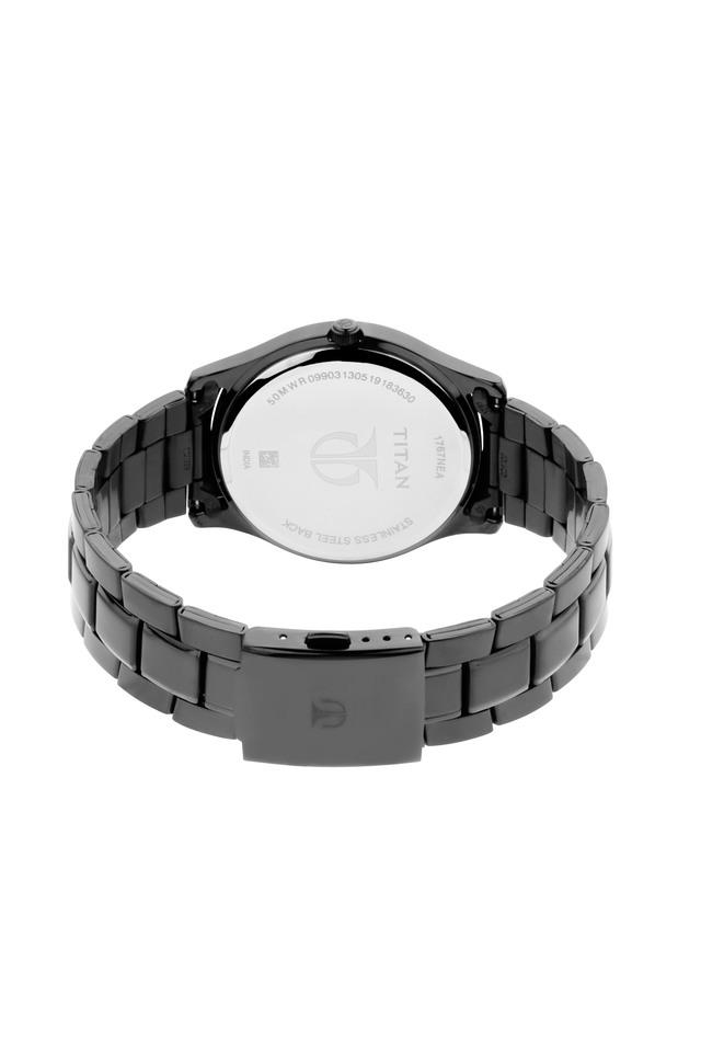 Titan mens deals black metal watches