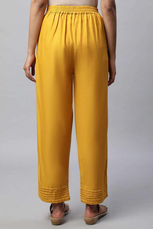 Buy Yellow Trousers & Pants for Women by BUYNEWTREND Online | Ajio.com