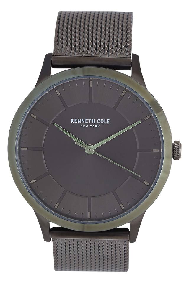 Buy KENNETH COLE Mens Black Dial Analogue Metallic Watch W