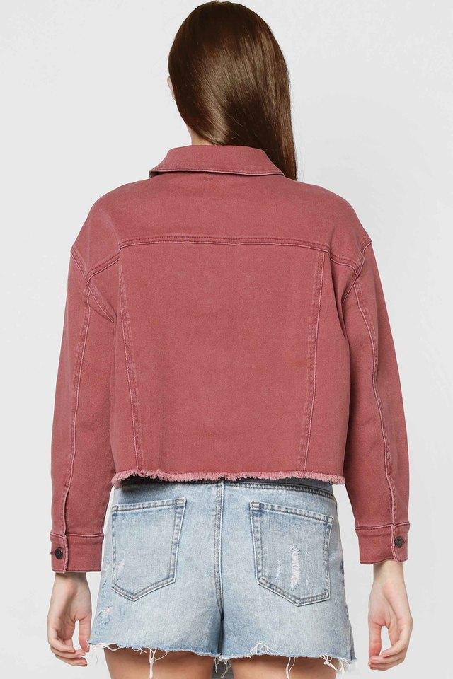 Buy Girls Burgundy Corduroy Front Button Crop Jacket Online at Sassafras