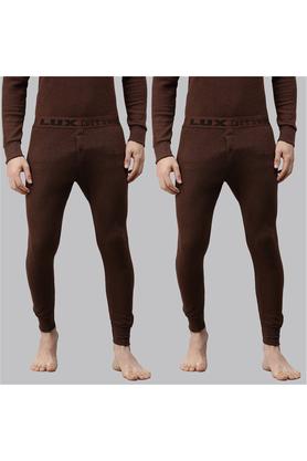 Men's Solid Cotton Thermal Trousers