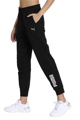 Buy PUMA Black Solid Regular Fit Polyester Cotton Womens Active