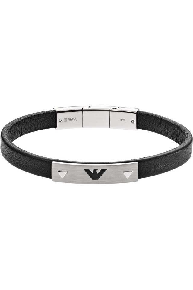 Emporio armani men's hot sale black eagle logo bracelet