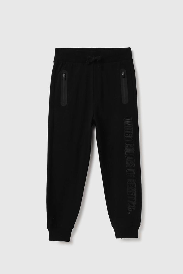 Buy UCB Black Solid Cotton Relaxed Fit Boys Track Pants Shoppers Stop