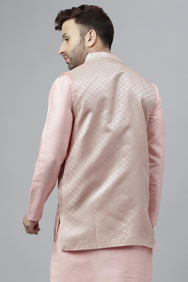 Buy HANGUP Pink Embroidered Polyester Regular Fit Men s Nehru