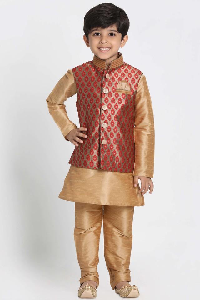 Buy Nehru Jacket And Kurta Pant with Multi Colour Booti for Boys Online