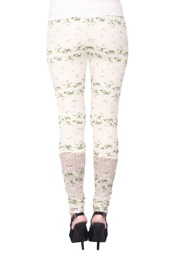 Cream Cotton Readymade Leggings 182146