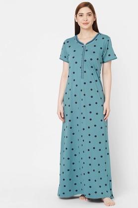 Buy Juliet Cotton Mid Length Nightdress - Blue at Rs.999 online