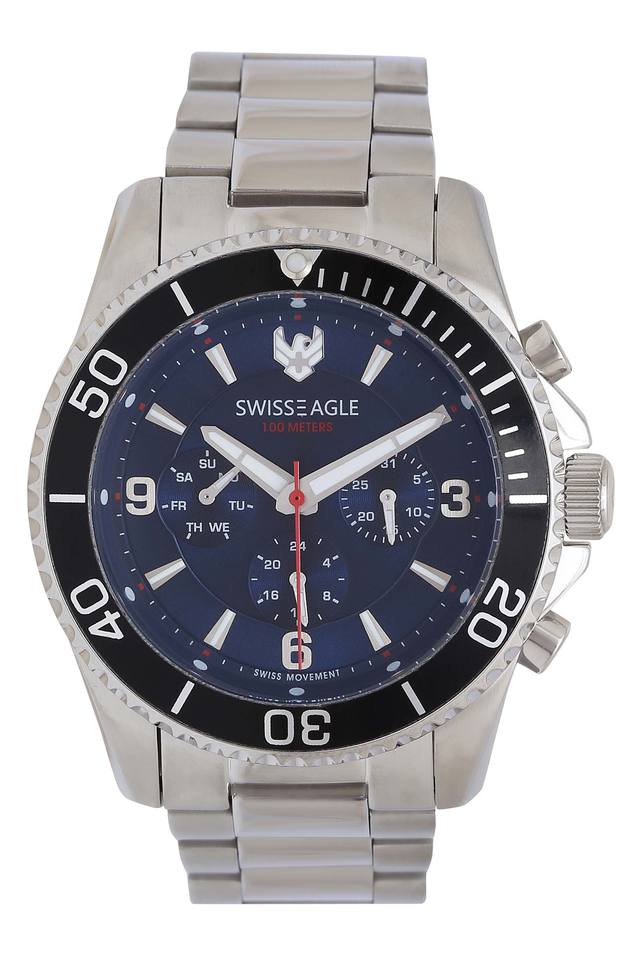 Mens Blue Dial Metallic Multi Function Watch 9168 11