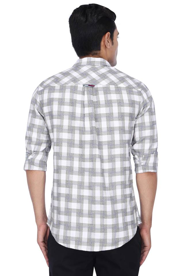 Buy TOMMY HILFIGER Mens Slim Collar Check Shirt Shoppers Stop