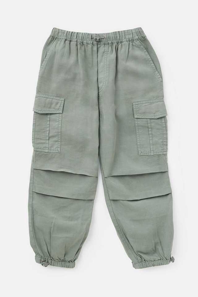 Textured Cotton Slim Fit Girls Pant