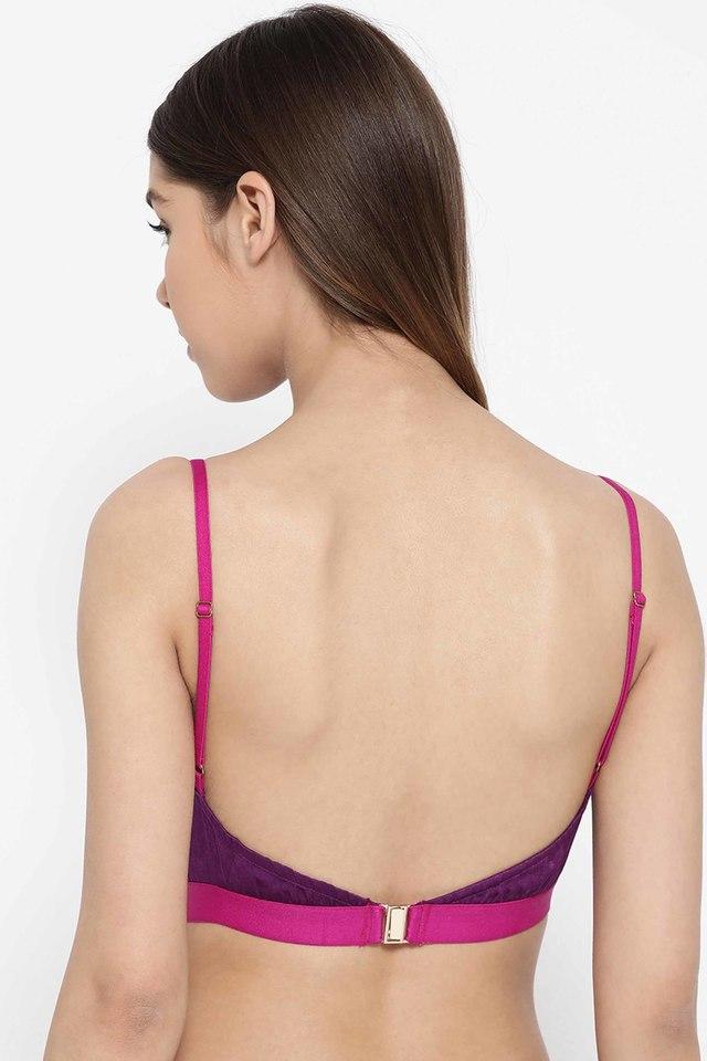 Buy EROTISSCH Purple Womens Purple Solid Bralette Top