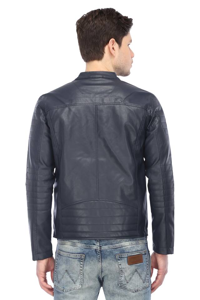 Buy SARA Men's Genuine Leather Jacket, Colour: Black - 547 - Small at  Amazon.in