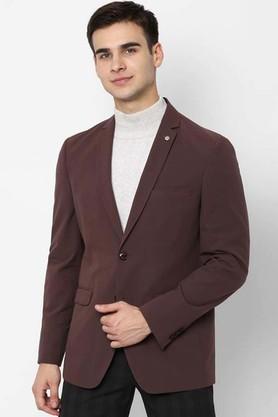 Buy Men Maroon Slim Fit Solid Formal Blazer Online - 817001