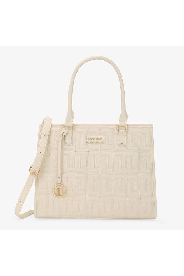 Buy LAVIE Off White Lx Quid Synthetic Zipper Closure Women s Hobo Bag Shoppers Stop