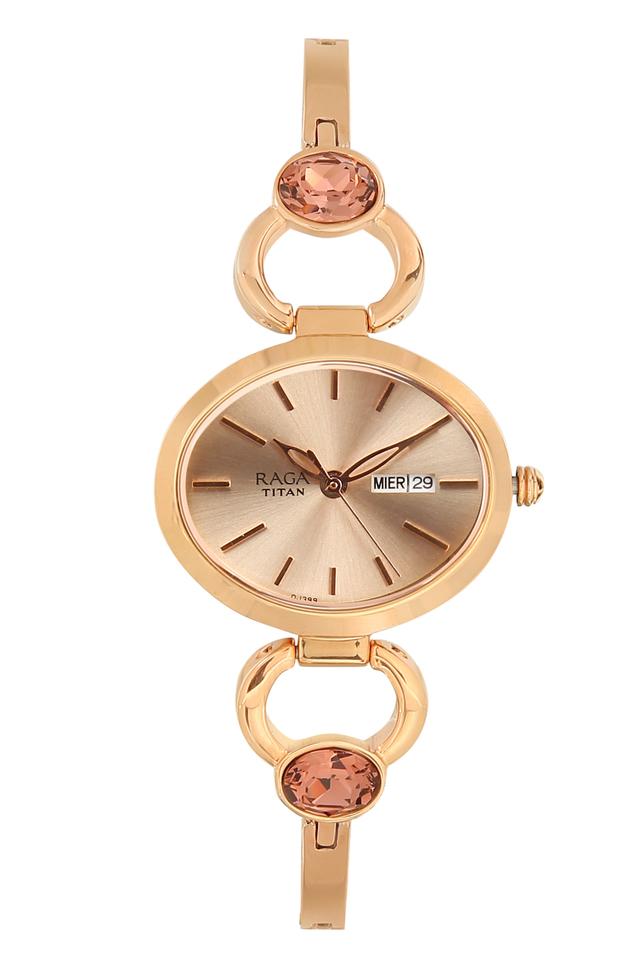 Buy TITAN Womens Rose Gold Dial Metallic Analogue Watch 2621WM01 Shoppers Stop