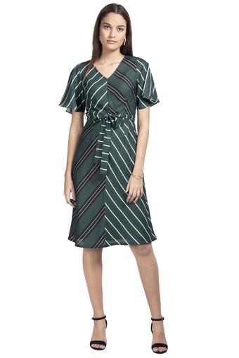 womens green midi dress
