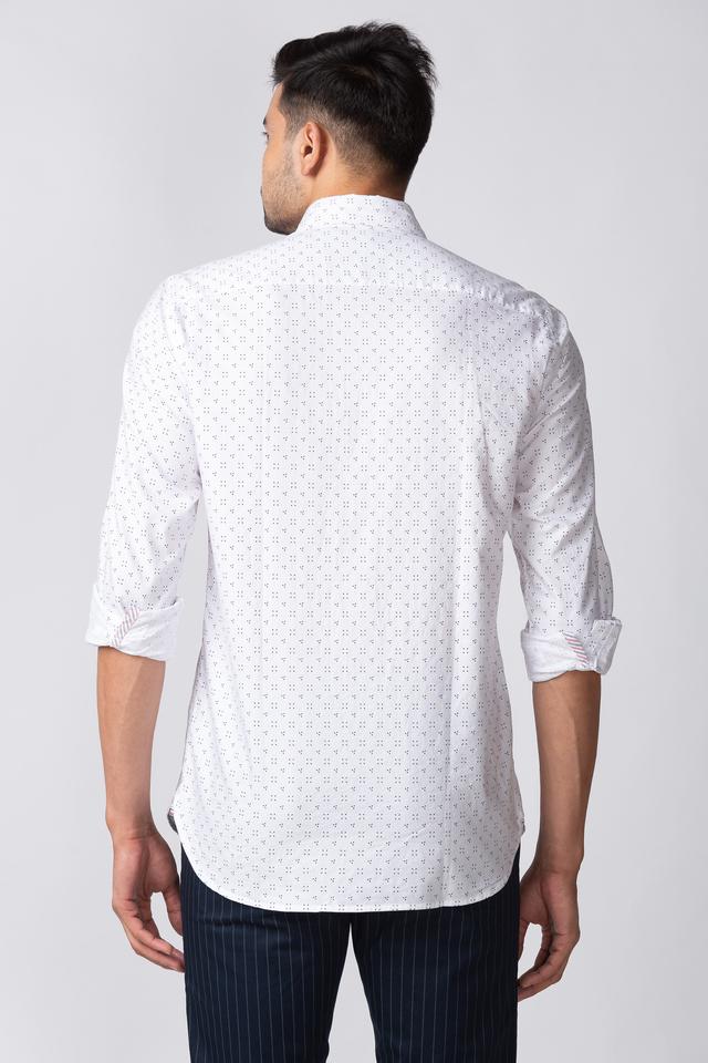 white printed formal shirt