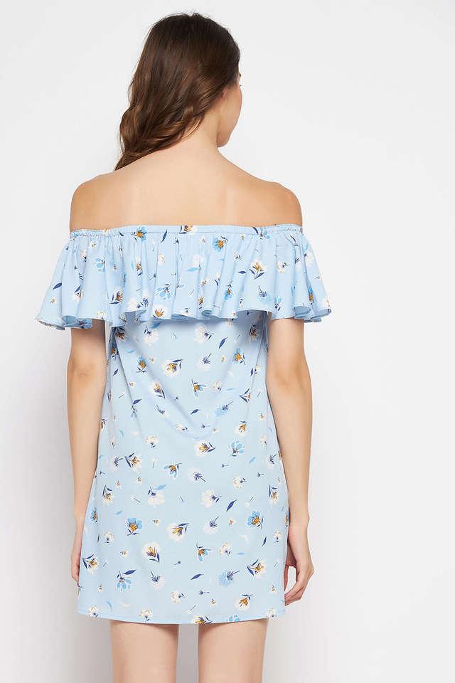 Baby blue bardot sales dress