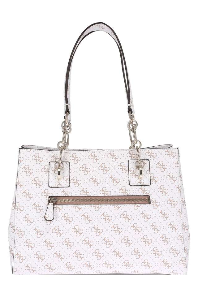 Buy GUESS White Womens Snap Closure Shoulder Handbag Shoppers Stop