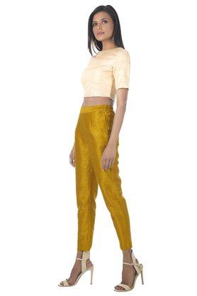 Buy Ishin Women Red Regular fit Cigarette pants Online at Low