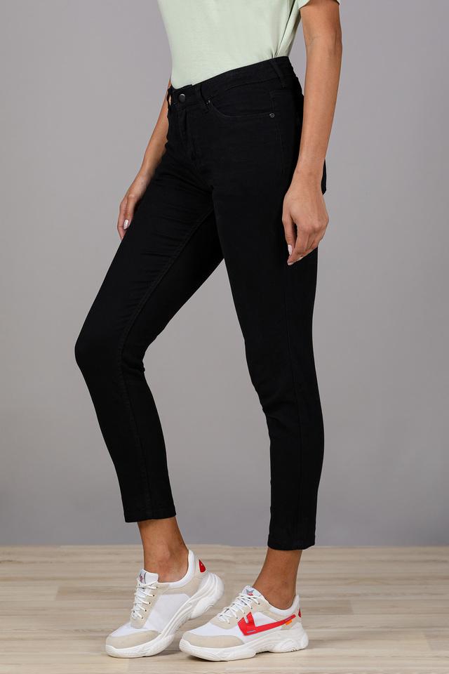 Buy INFUSE Black Skinny Fit Ankle Length Cotton Lycra Womens Jeans