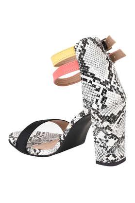 Snake print block heel sandals new arrivals