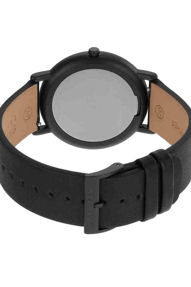 Signatur black shop leather watch