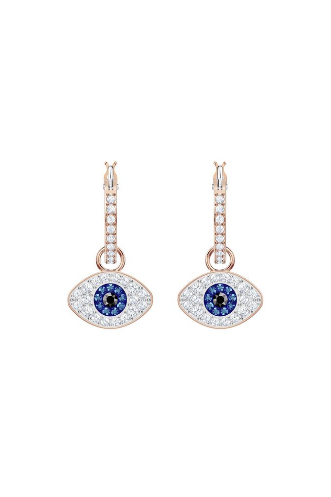 Buy Swarovski Millenia earrings, Circle, White, Rhodium plated