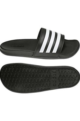 All black adilette online slides