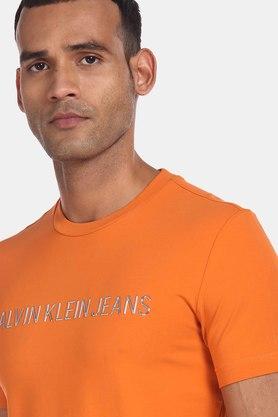 Buy CALVIN KLEIN JEANS Orange Printed Fit Mens T-Shirt