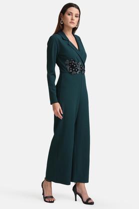 Embellished Blended Regular Fit Womens Full Sleeves Jumpsuit