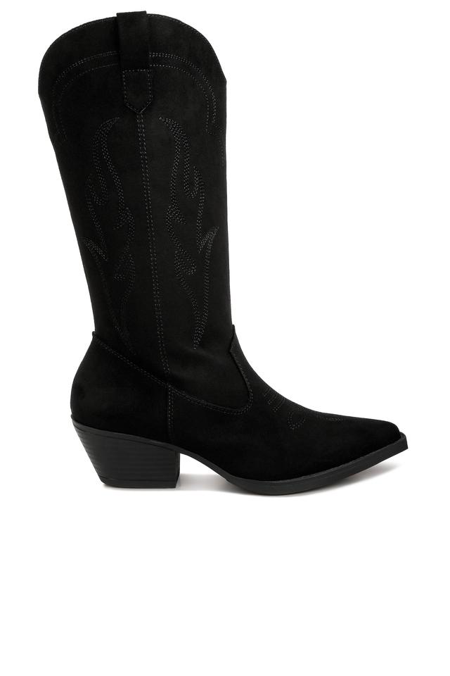 Buy LONDON RAG Black Black Ginni Embroidered Calf Women s Boots