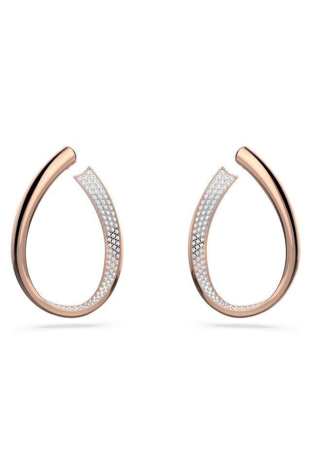 18 KT Rose Gold Oval Diamond Hoop Earrings  Mia