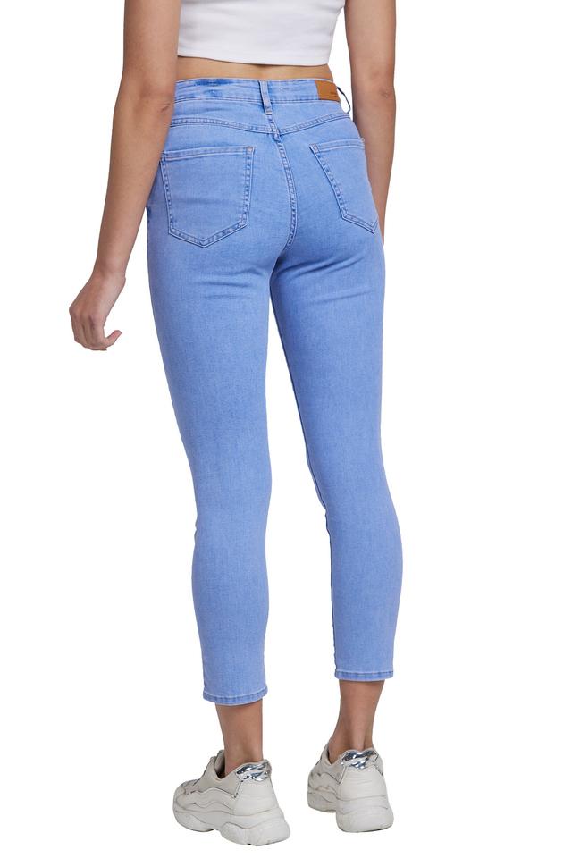 Buy Qeboo Collection High Waist Straight Fit Cotton Lycra Jeans for Women  Acid Wash Stretchable Wide Leg Denim (Size - 28) -6043 at Amazon.in