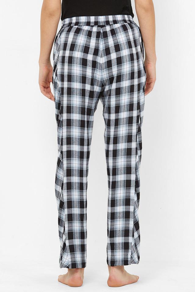 Buy MYSTERE PARIS Blue Black Womens Classic Checked Pyjamas