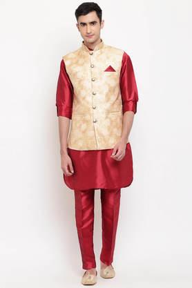 Red kurta clearance with waistcoat