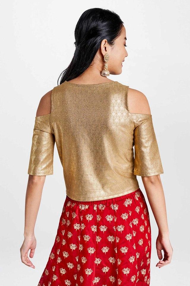 Gold cold 2024 shoulder top